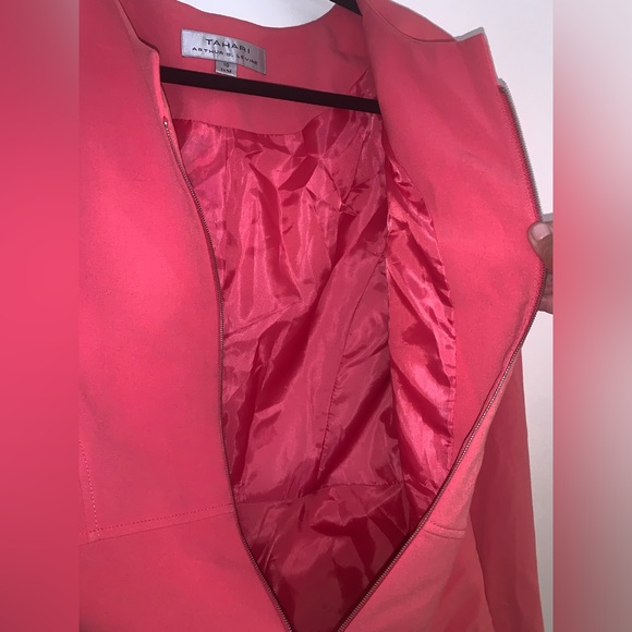 TAHARI ARTHUR S. LEVINE Peplum Coat Pink Size 10 (M) - Picture 6 of 12